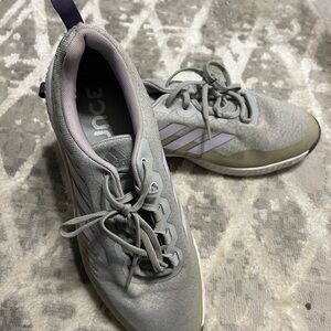Adidas Light Gray and White Golf Shoes